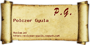 Polczer Gyula névjegykártya